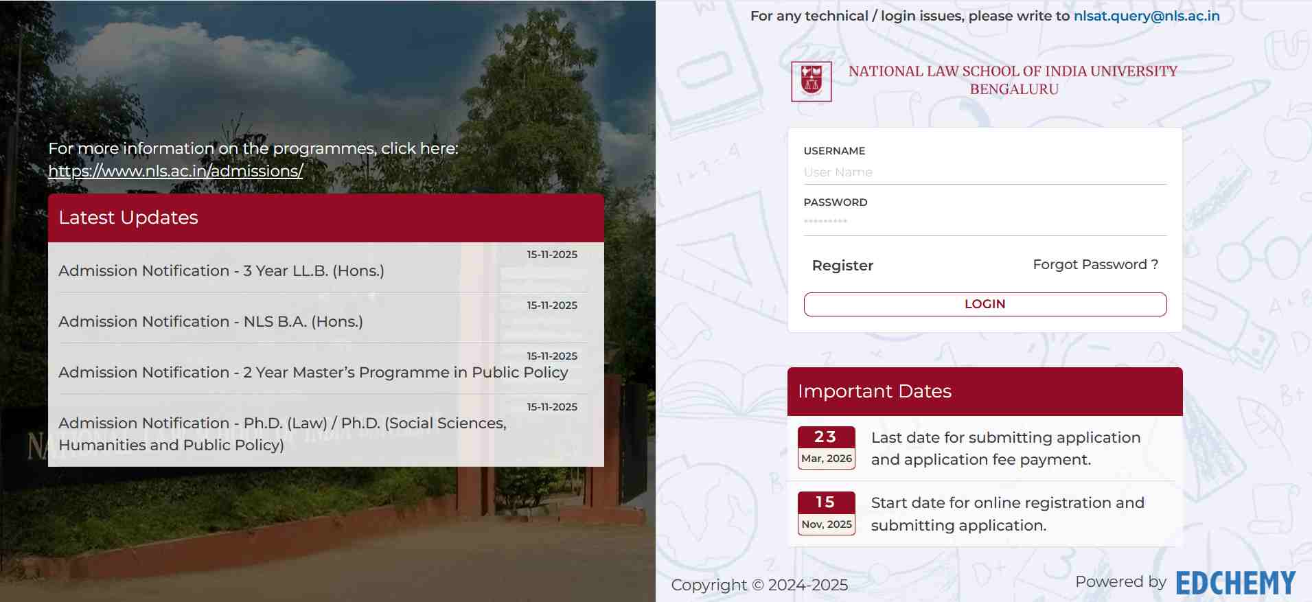 NLSAT 2026 के रजिट्रेशन nls.ac.in पर शुरू, डायरेक्ट लिंक के लिए यहां देखें